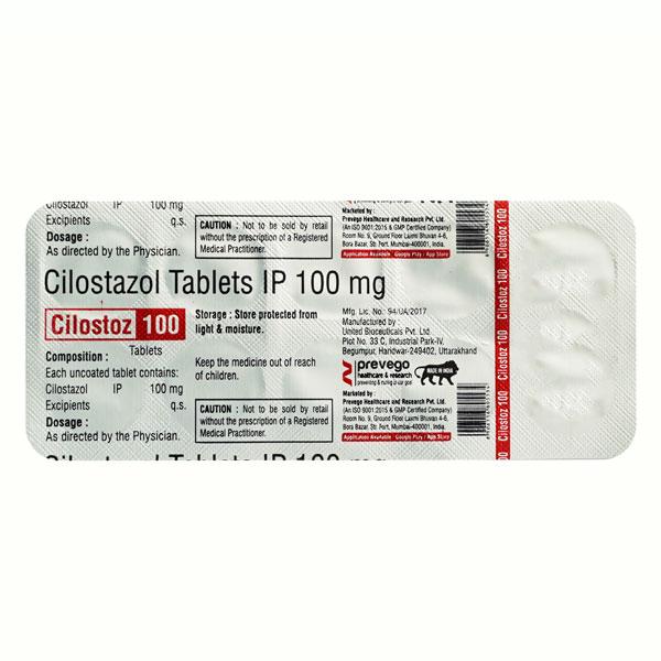 CILOSTOZ 100 Tablet 10's