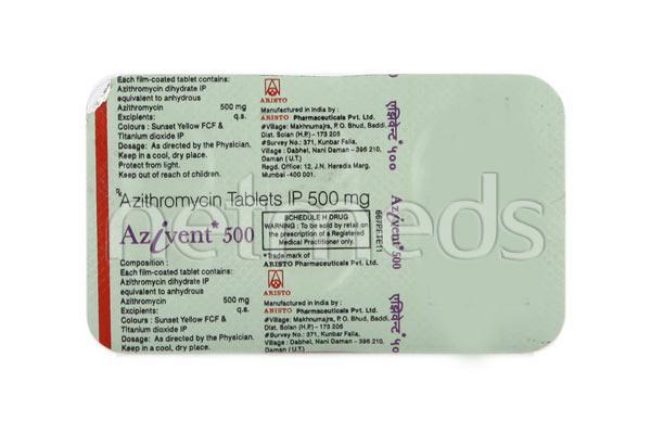 Azivent 500mg Tablet 3'S