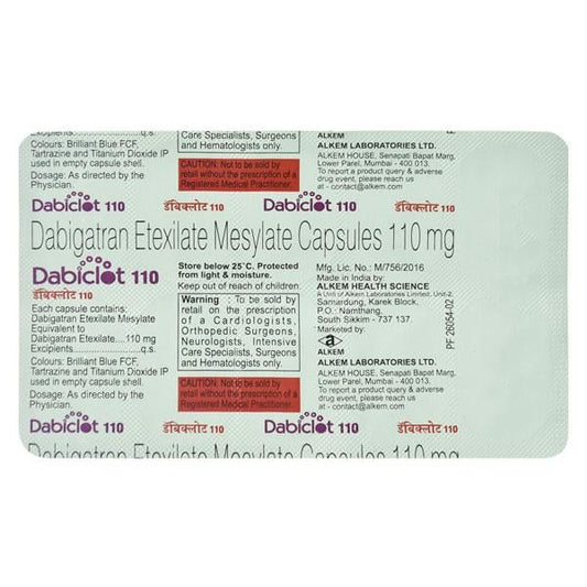 Dabiclot 110mg Capsule 10'S