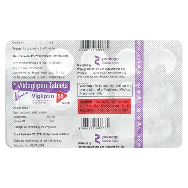 VIGLIPTIN 50 Tablet 15's
