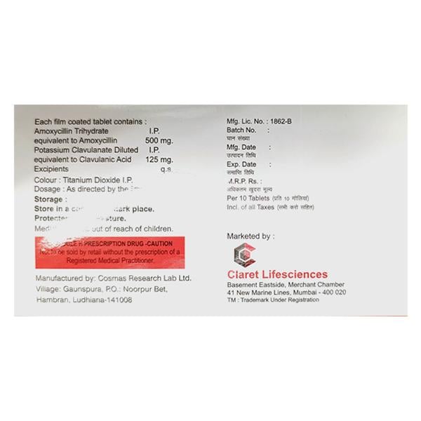 MOXIRET CV 625 Tablet 10's