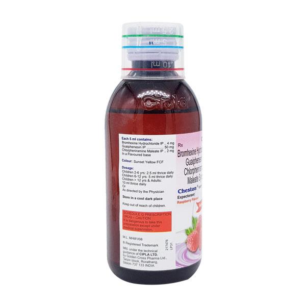 Cheston Sugar Free Raspberry Flavour Expectorant 100ml