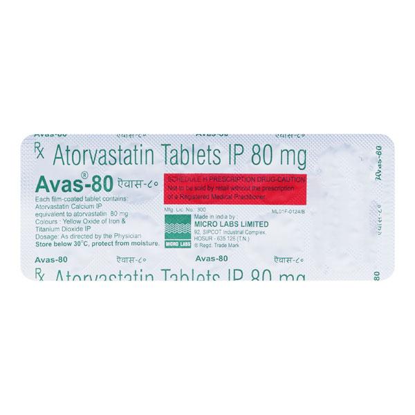 Avas 80mg Tablet 10'S