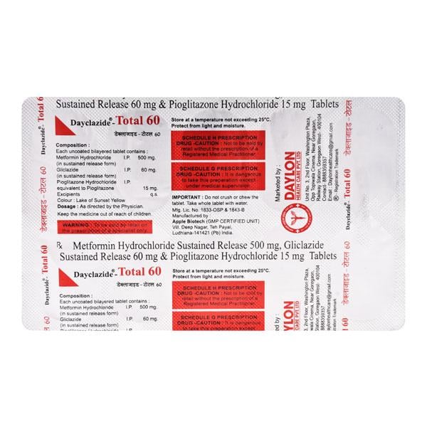 DAYCLAZIDE TOTAL 60 Tablet 10's