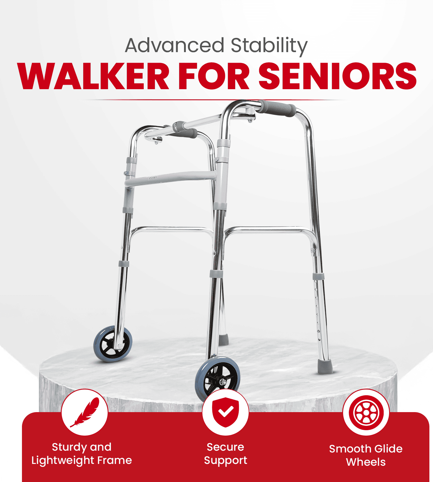 AGEasy Walker for Elders (With Wheels)