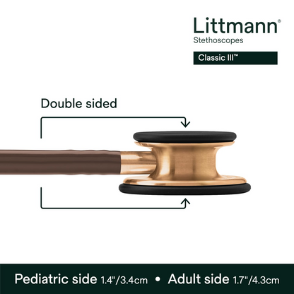 3M Littmann Classic III Monitoring Stethoscope, Copper-Finish Chestpiece, Chocolate Tube, 27 inch, 5809