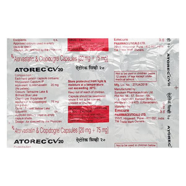 Atorec CV 20mg Capsule 10'S