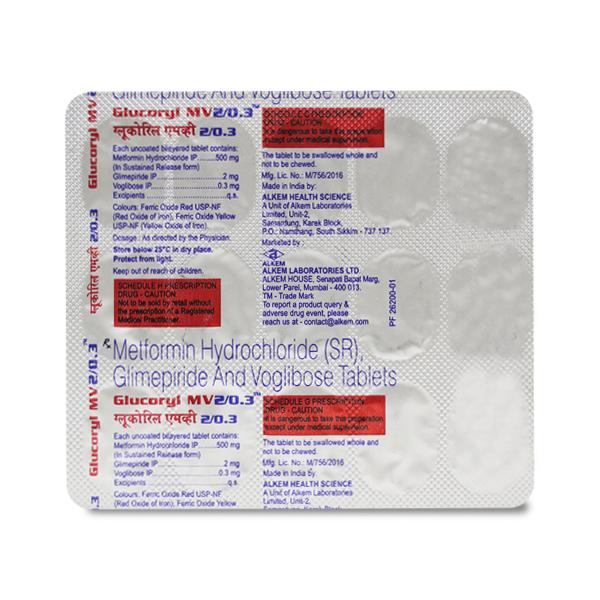 GLUCORYL MV 2/0.3mg Tablet 15's