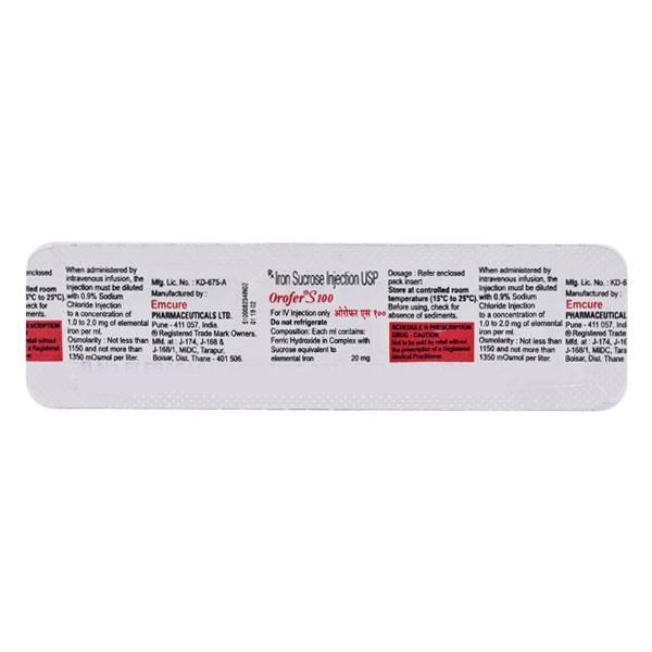 Orofer S 100mg Injection 5ml