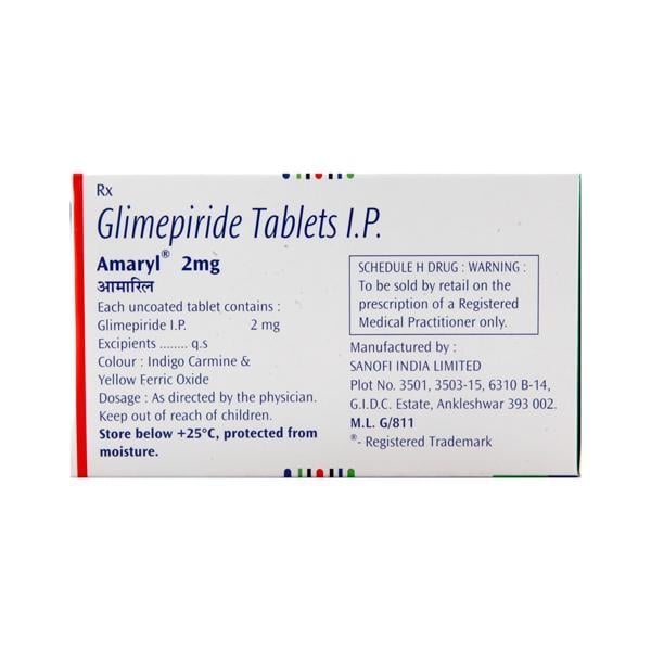 Amaryl 2mg Tablet 30'S