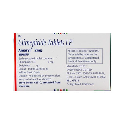 Amaryl 2mg Tablet 30'S