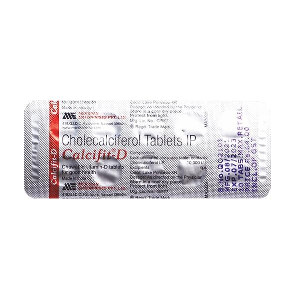 CALCIFIT D Delicious Mixed Fruit Flavoured chewable Tablet 10's