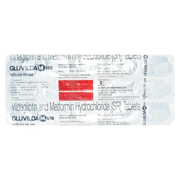 GLUVILDA M 500mg Tablet 15's