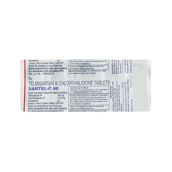 Sartel C 80mg Tablet 10'S