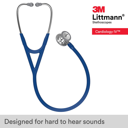 3M Littmann Cardiology IV Stethoscope (6154) - Stainless Steel Chestpiece Navy Blue Tube - Global Surgicals
