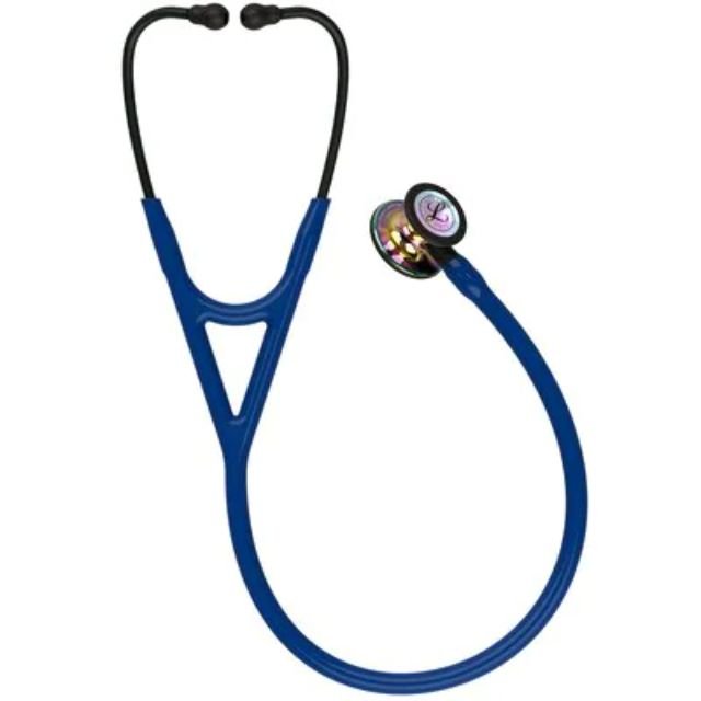 3M Littmann Cardiology IV Stethoscope High Polish Rainbow Chestpiece Black Stem and Headset - Global Surgicals