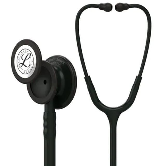 3M Littmann Classic III Monitoring Stethoscope (5803) - Black Edition Chestpiece Black Tube - Global Surgicals