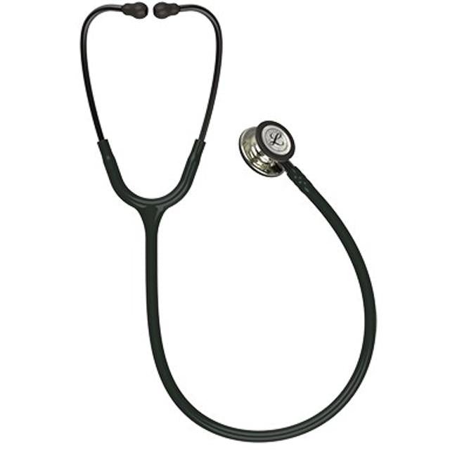 3M Littmann Classic III Monitoring Stethoscope (5861) - Champagne Chestpiece Black Tube - Global Surgicals