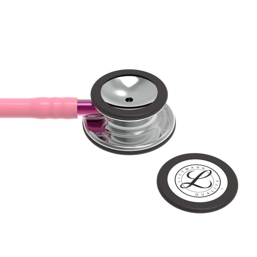 3M Littmann Classic III Monitoring Stethoscope Mirror Finish Chestpiece earl Pink Stem and Smoke Headset - Global Surgicals