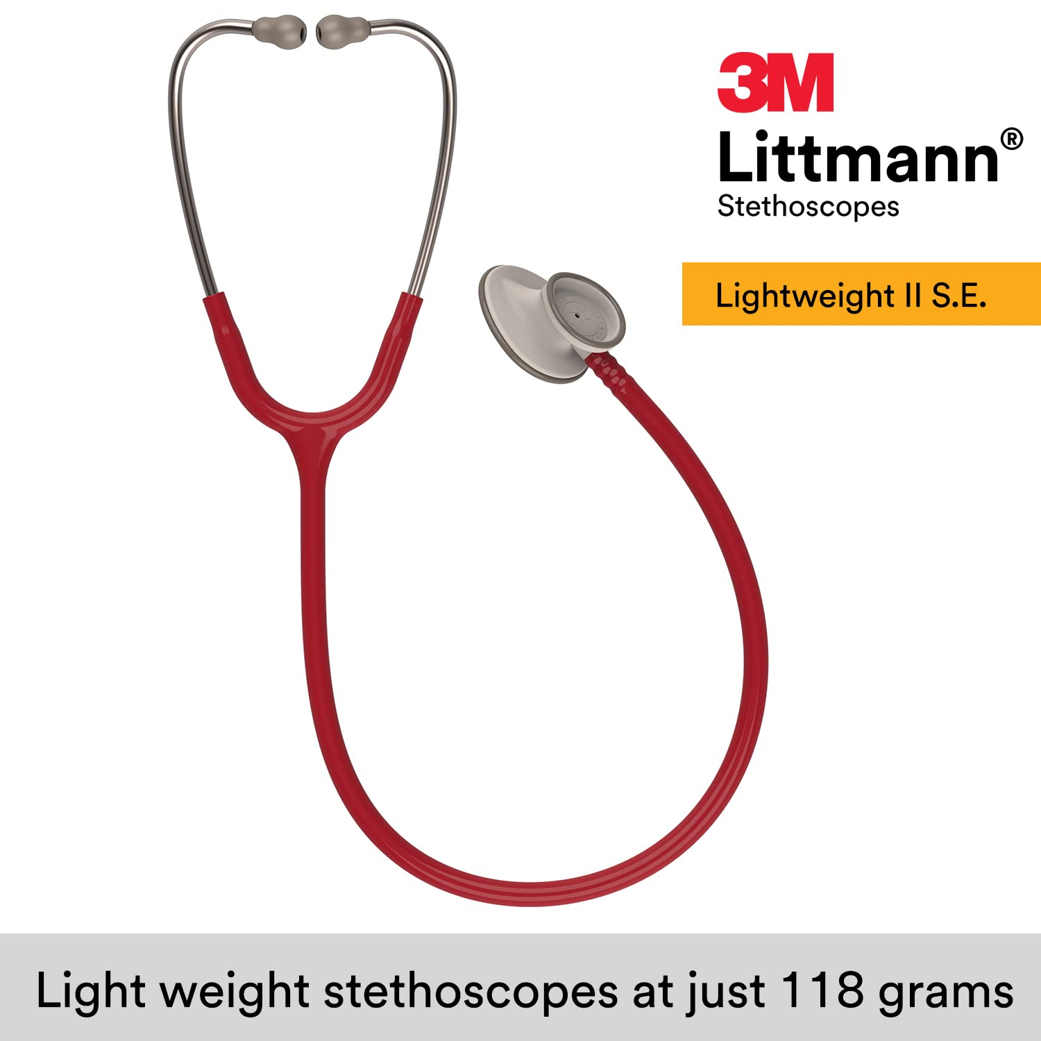 3M Littmann Lightweight II S.E. Stethoscope (2451) Burgundy Tube - Global Surgicals