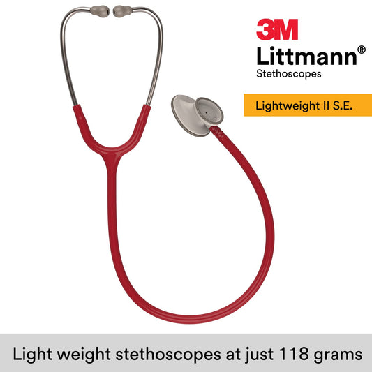 3M Littmann Lightweight II S.E. Stethoscope (2451) Burgundy Tube - Global Surgicals