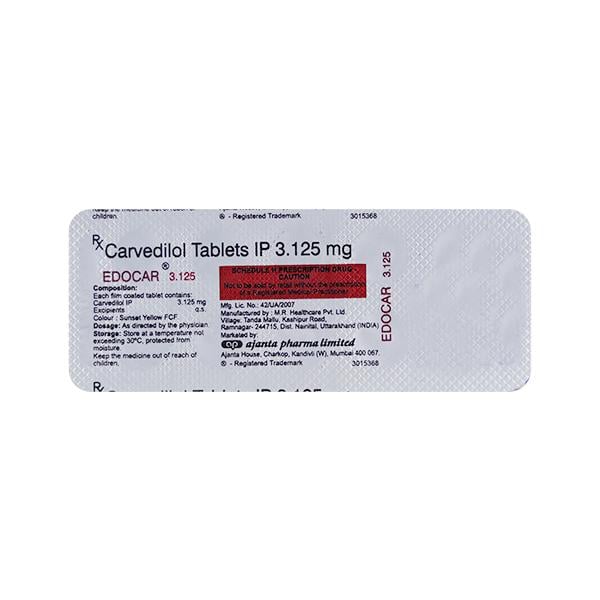 EDOCAR 3.125mg Tablet 10's