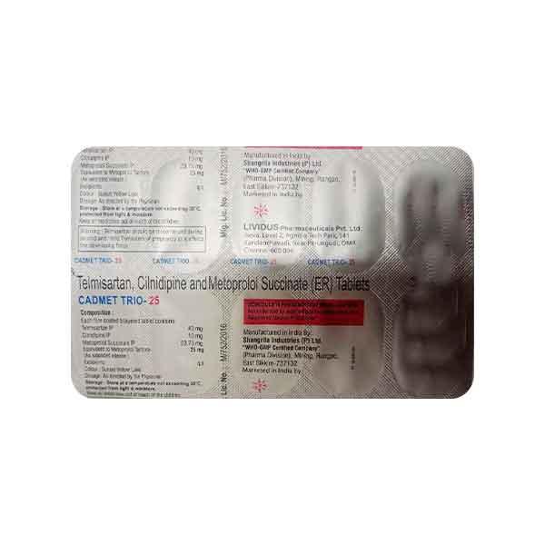 CADMET TRIO 25 Tablet 10's