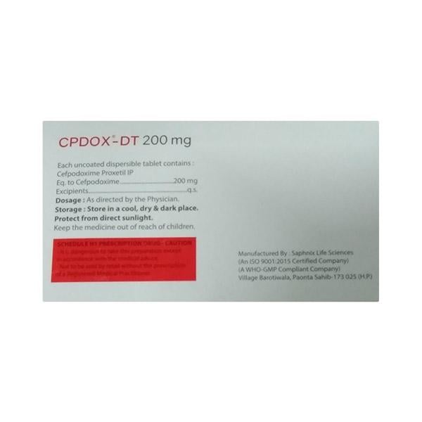 CPDOX DT 200mg Dispersible Tablet 10's