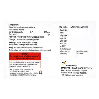 ITRAFAB 200 Capsule 10's