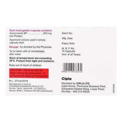 ITRACIP 200mg Capsule 10's