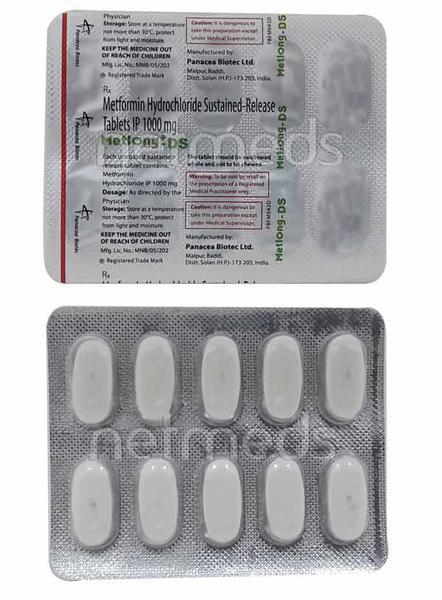 Metlong DS 1gm Tablet 10'S