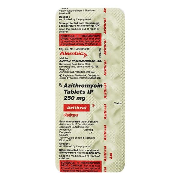 Azithral 250mg Tablet 10'S