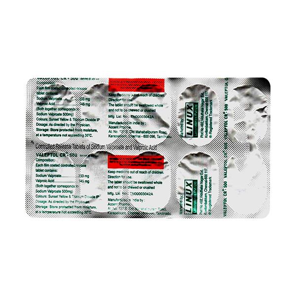 Valeptol CR 500mg Tablet 10'S