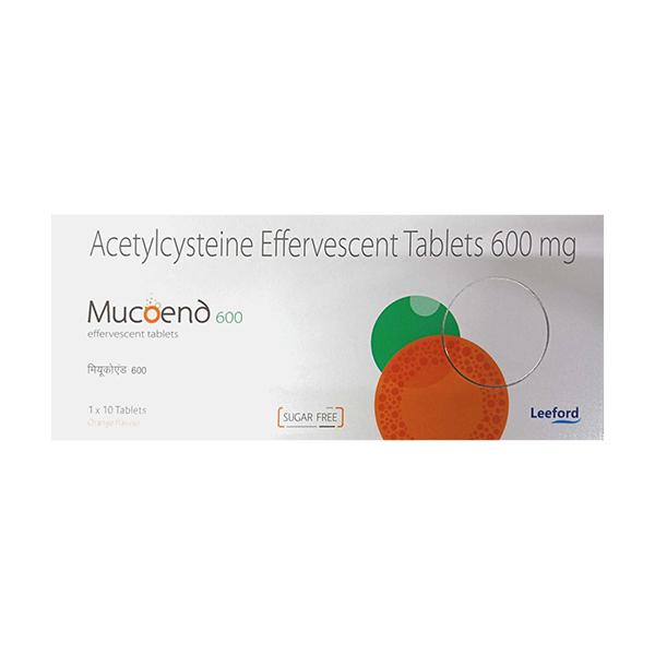 MUCOEND 600 Sugar Free Orange Flavour Effervescent Tablet 10's