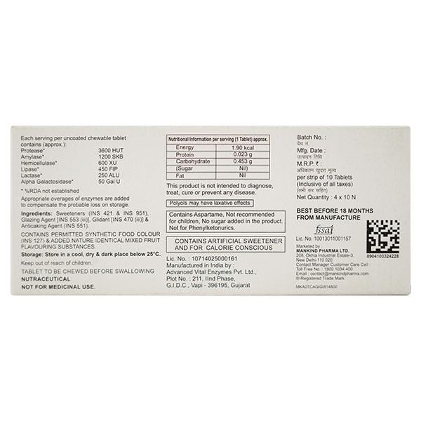 OVERZYME Sugar Free Tablet 10's