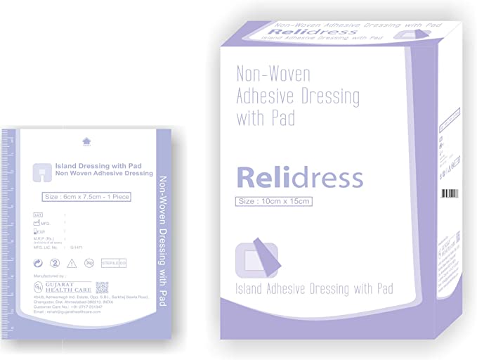 TecHeal Relidress Non-Woven Adhesive Dressing with Pad