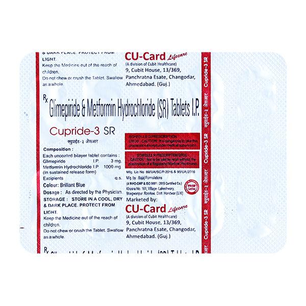 CUPRIDE 3 SR Tablet 10's