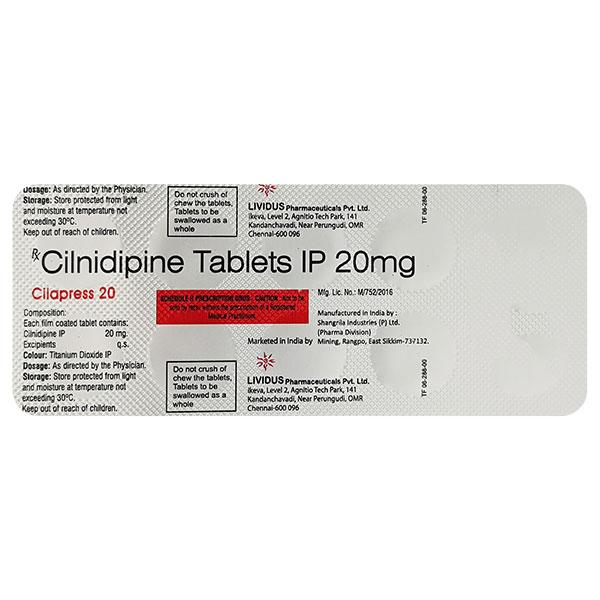 CILAPRESS 20 Tablet 10's