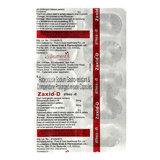 Zaxid D 30/20mg Capsule 10'S