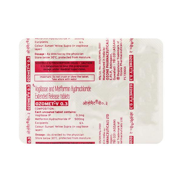 Ozomet V 0.3/500mg Tablet 10'S