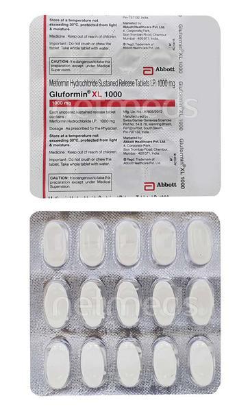Gluformin XL 1000 Tablet 15'S