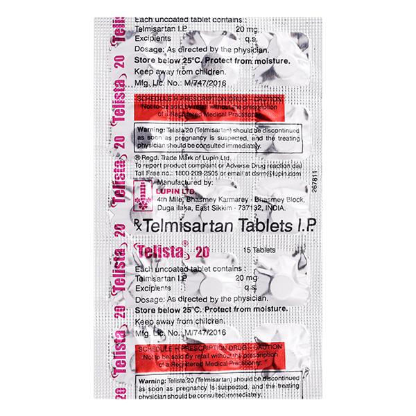 Telista 20mg Tablet 15'S