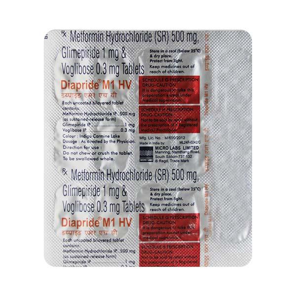 Diapride M1 HV Tablet 15'S