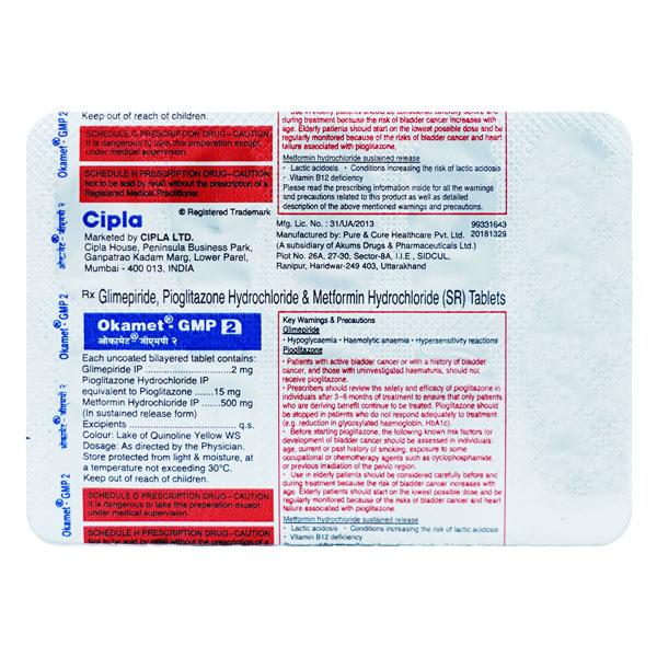 OKAMET GMP 2 Tablet 10's