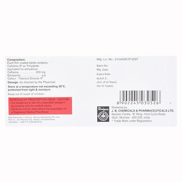 CEFSTRIP 200 Tablet 10's