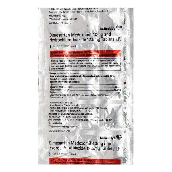 Olsertain H 40mg Tablet 15'S
