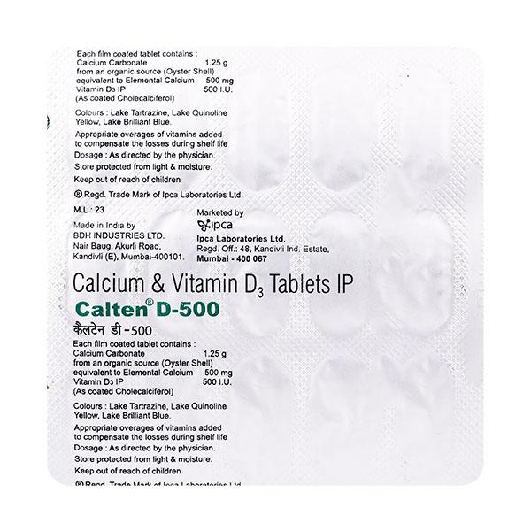 Calten D 500mg Tablet 15'S