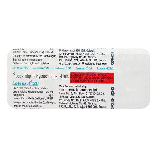 Lotensyl 20mg Tablet 10'S