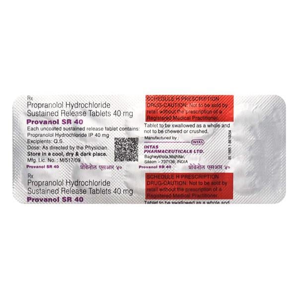 Provanol SR 40mg Tablet 10'S
