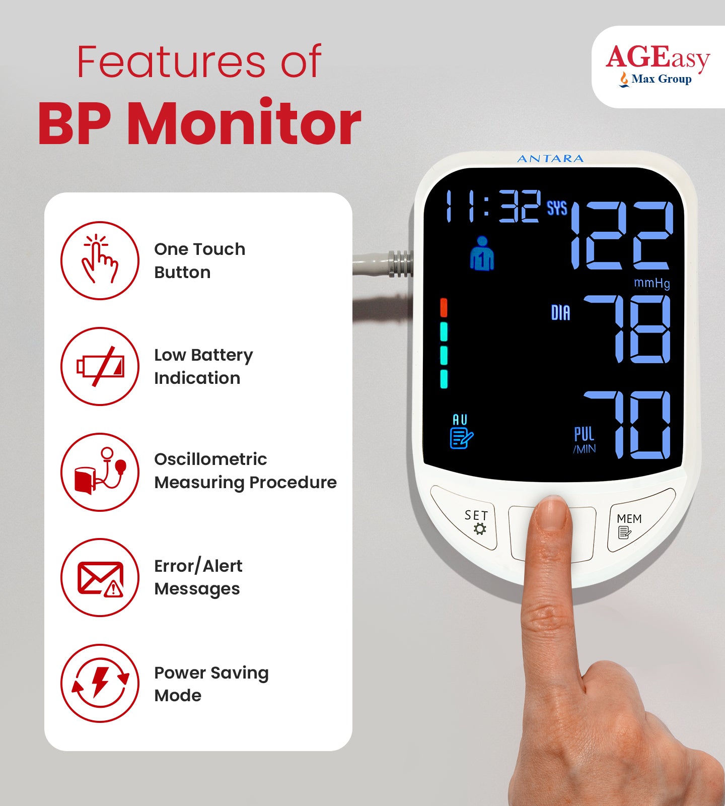AGEasy Advanced Digital BP Monitor